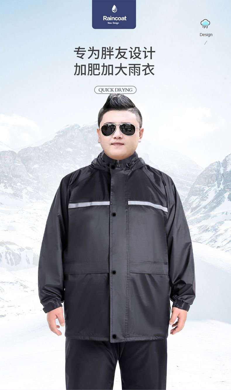 Tam vücut yağmur ceketi ve pantolon, XXL beden, bisiklet sürüşü