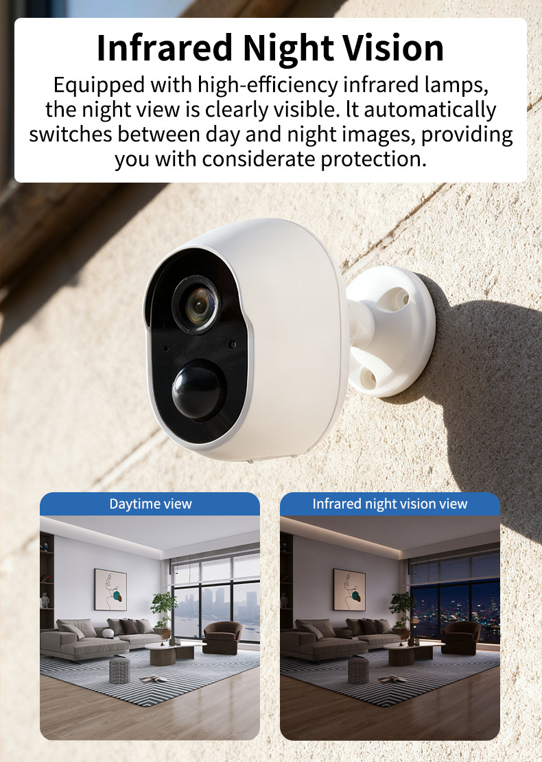 Wireless WiFi surveillance camera, 3MP, smart home
