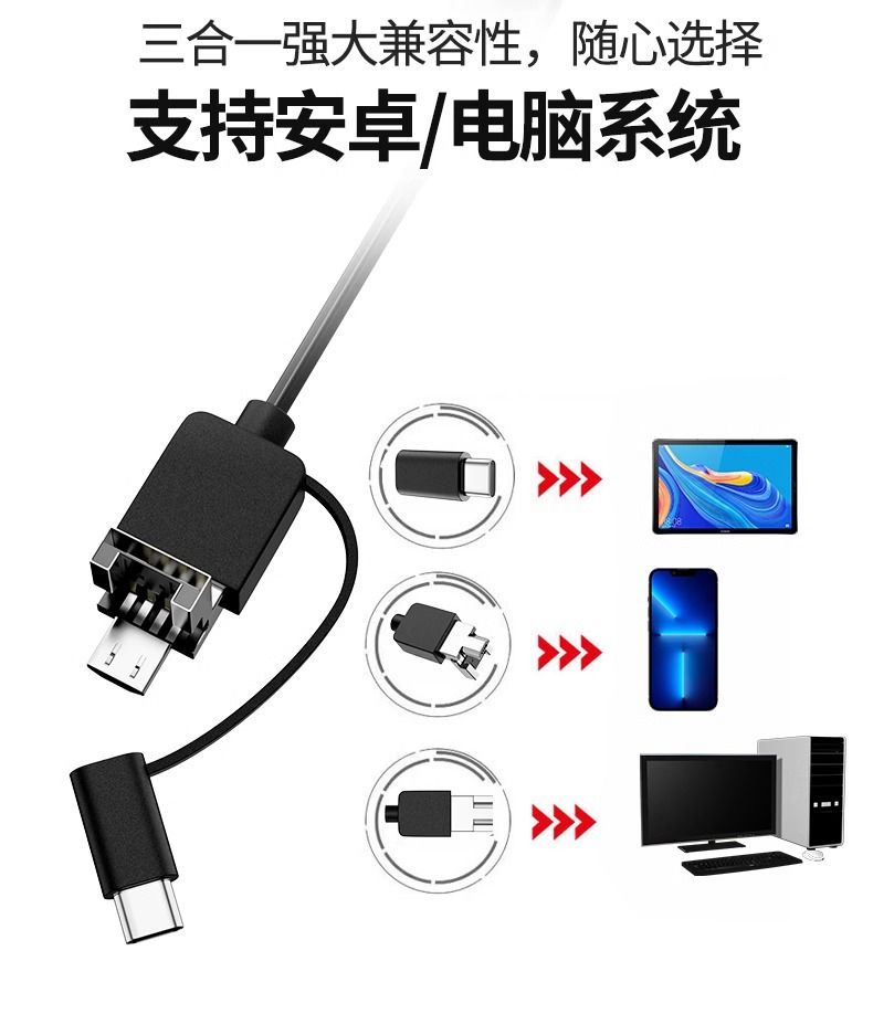 HD endoscope, wireless, waterproof, for vehicle and pipe inspection