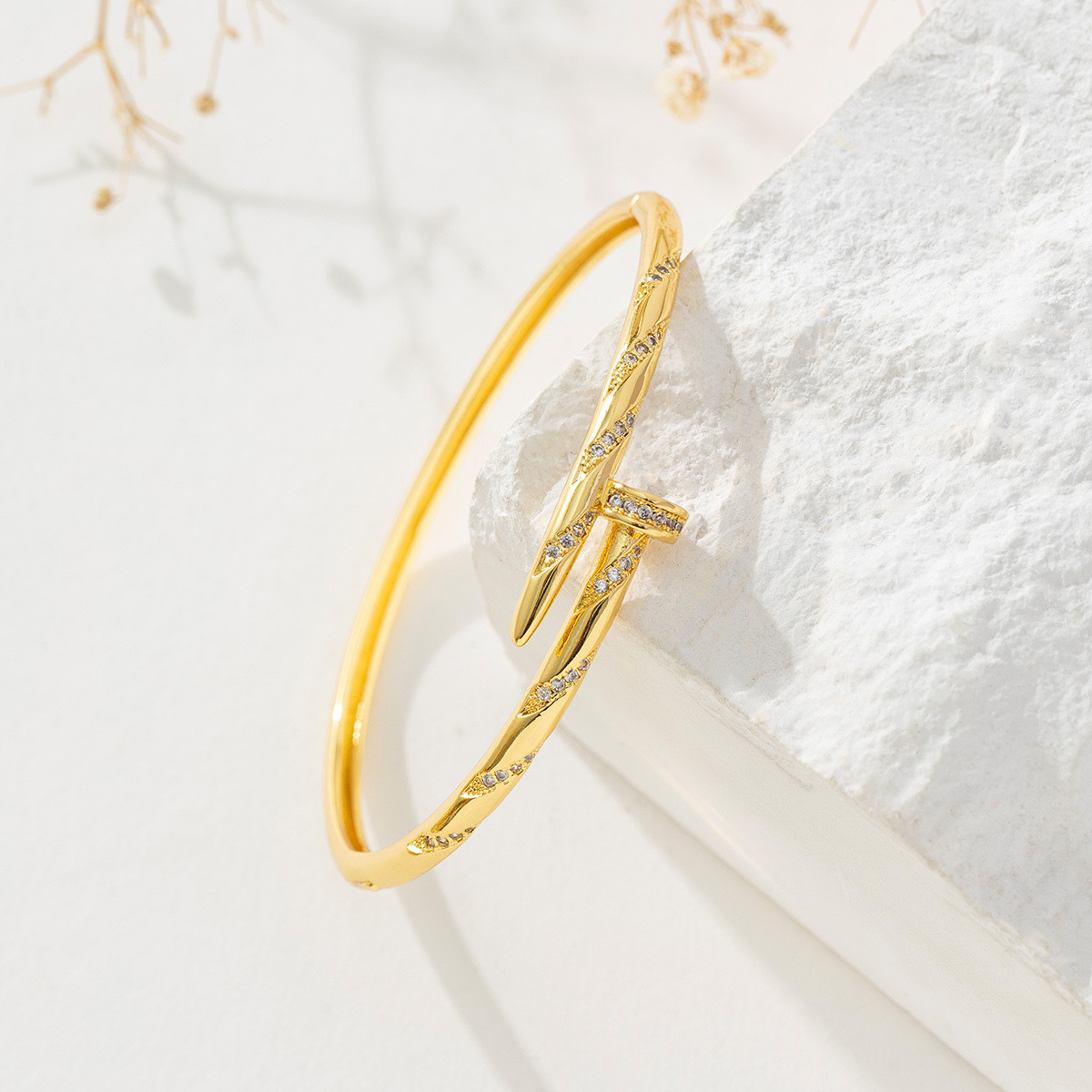 Armband, kupferplattiert, Zirkonia mit Sternenmotiv