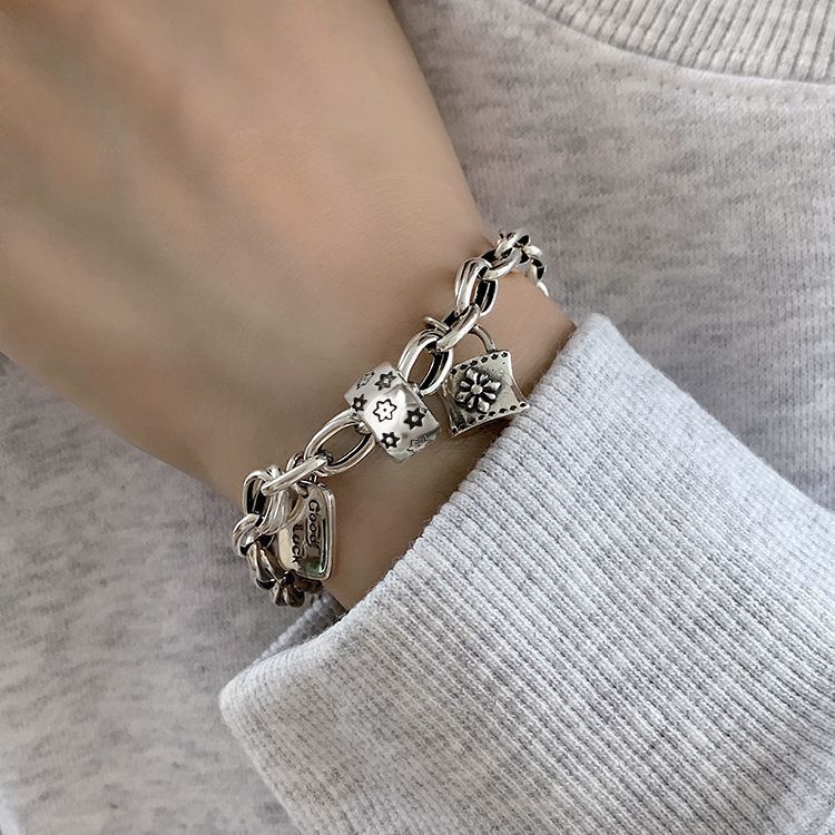 925 gümüş yıldız bilekliği, vintage stil