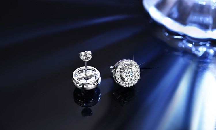 S925 Sterlingsilber Moissanit Ring Ohrring Halskette Set