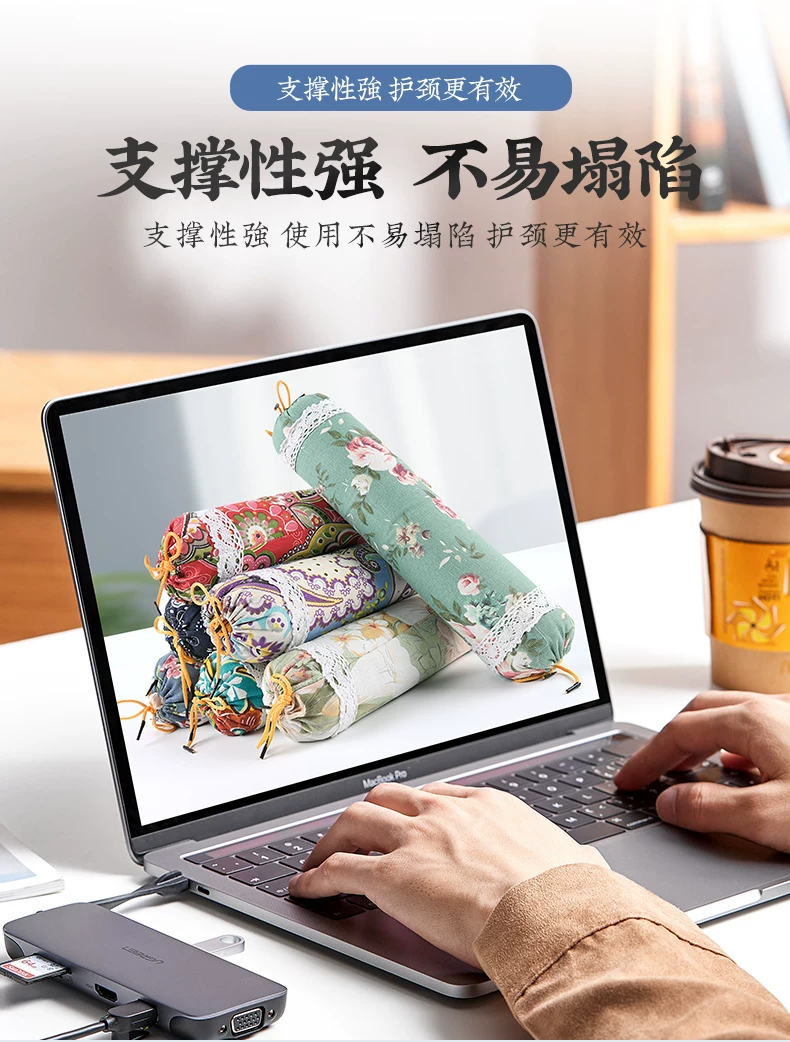 Mugwort cervical pillow cylindrical shape for adult sleep support