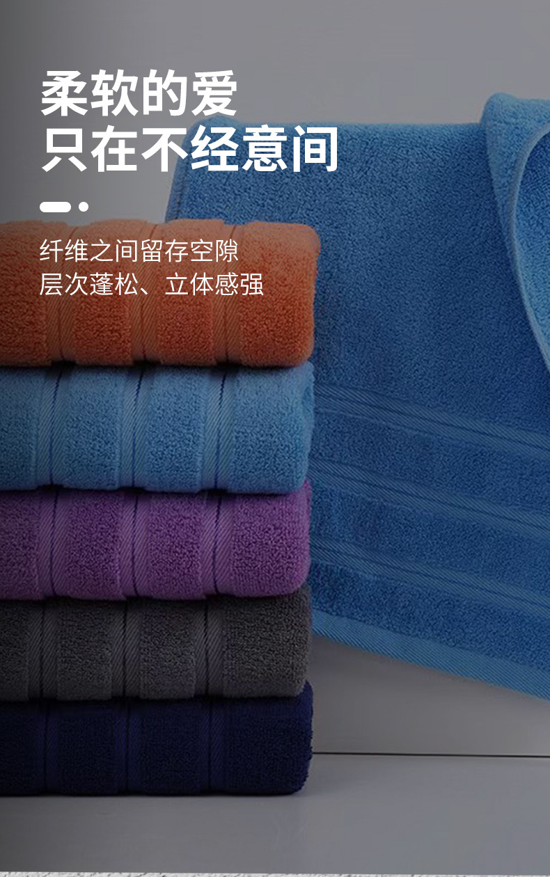 Cotton towel set 3-piece, thick, absorbent, soft