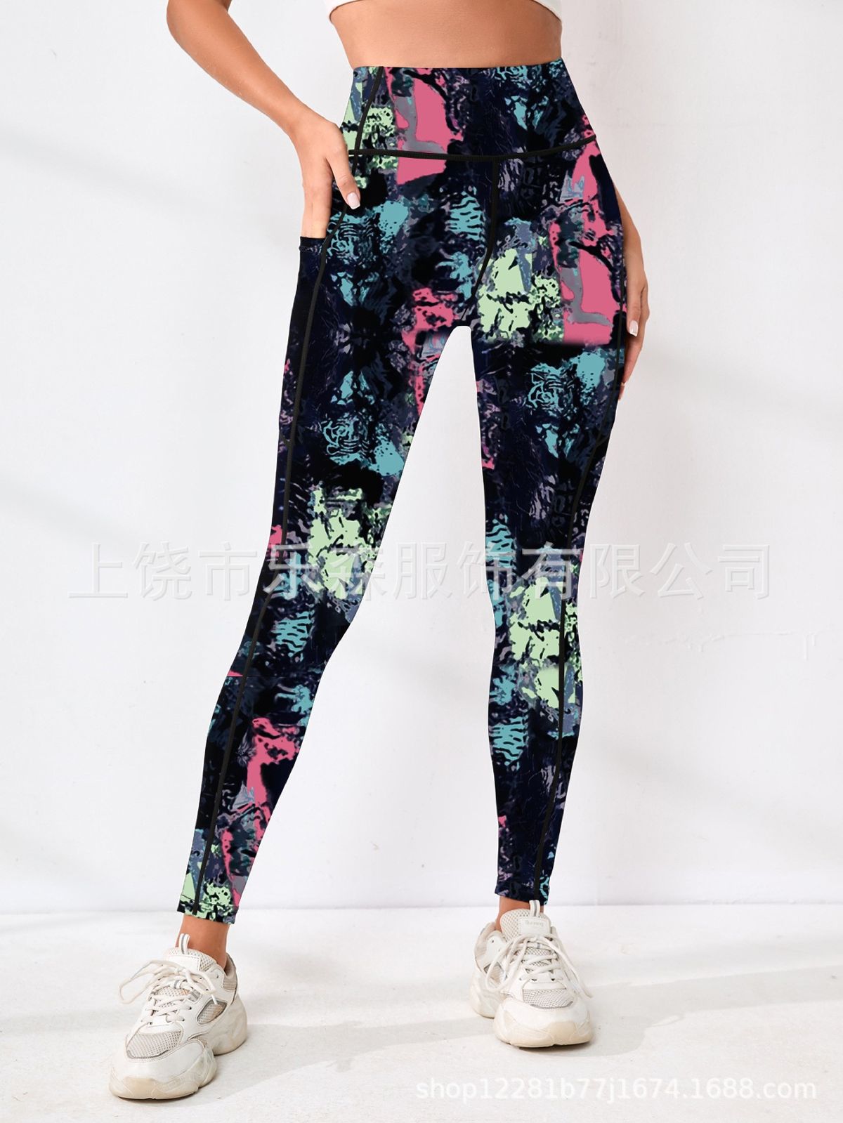 2025新款印花瑜伽裤女高腰紧身舞蹈健美裤速干运动健身瑜伽服