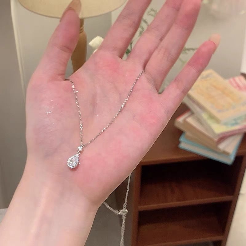 Water drop zircon necklace choker for women