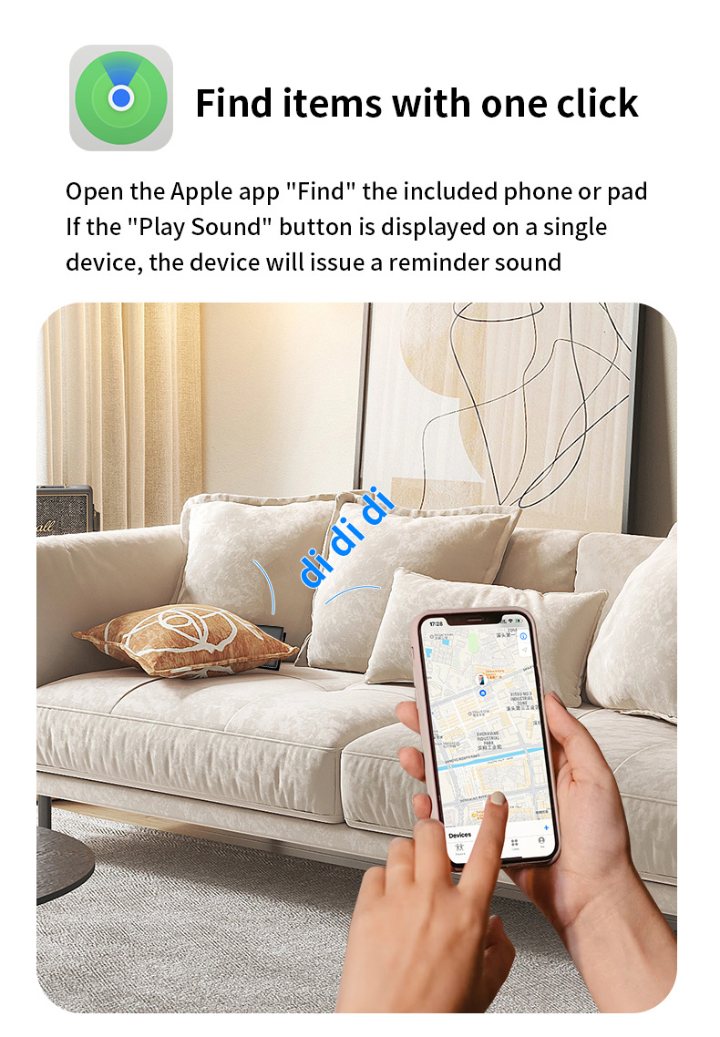 Wireless charging tracker, MFi compatible, wallet locator