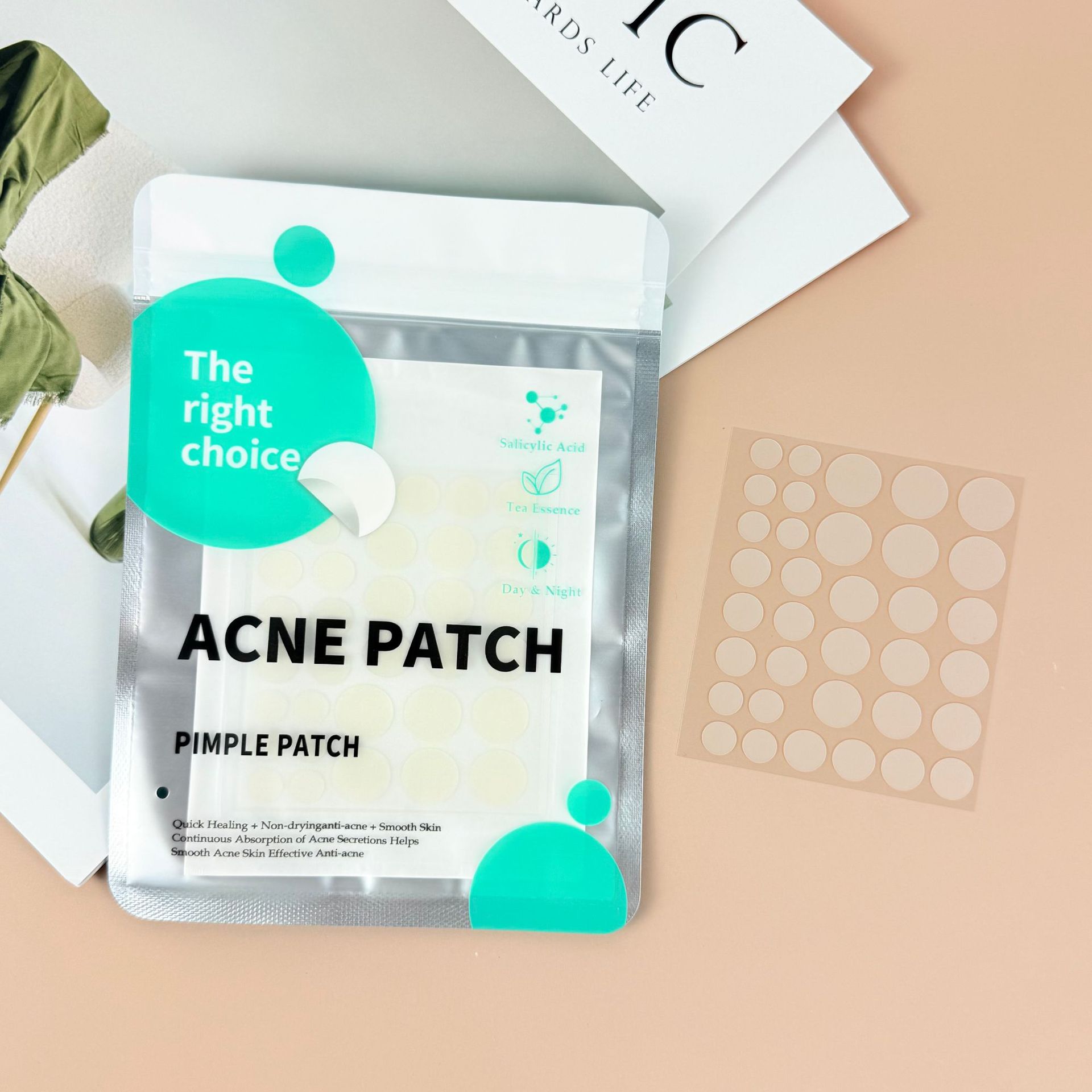 Invisible hydrocolloid acne patches, portable, transparent round