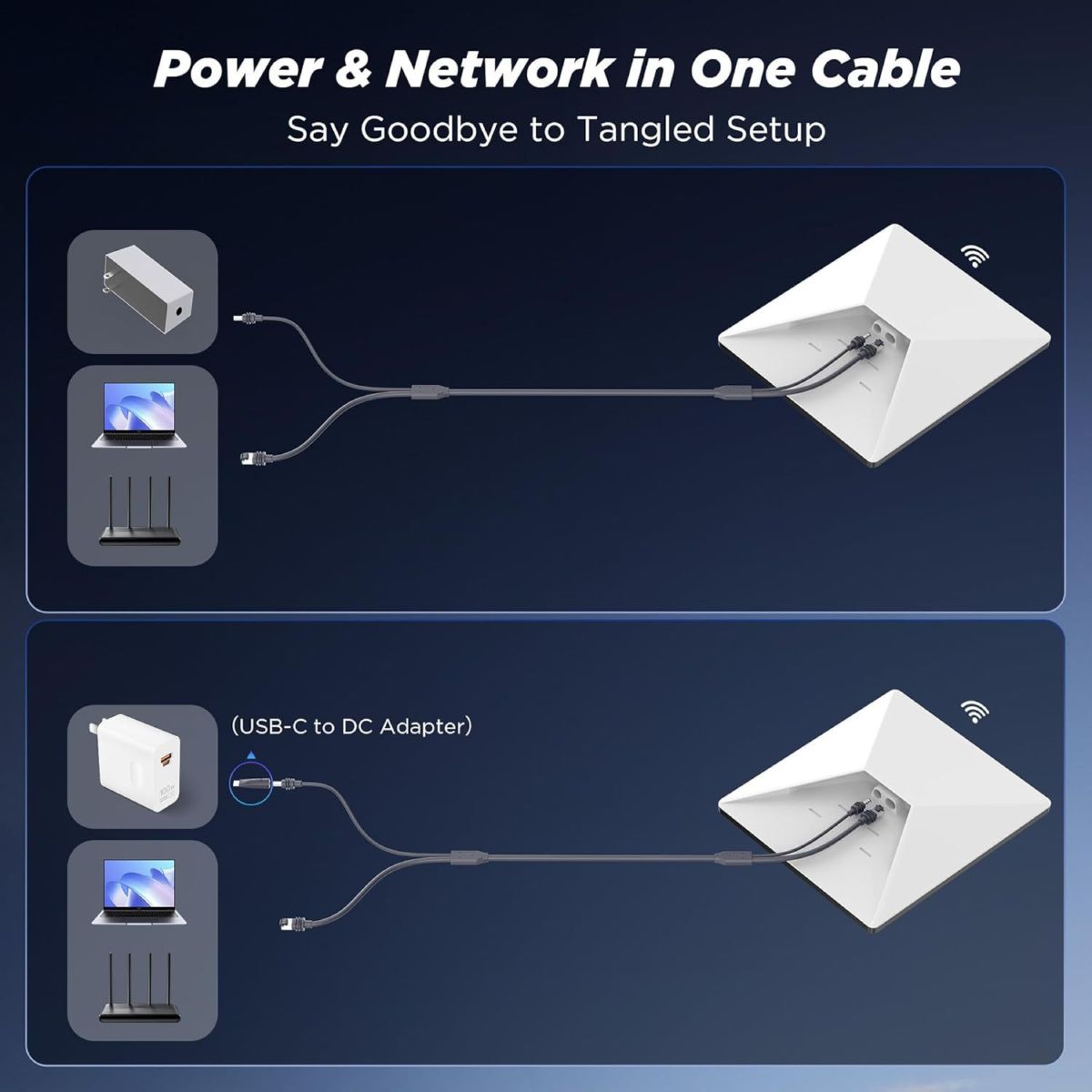 Gen4 oxygen-free copper network extension cable, 2-in-2 LAN