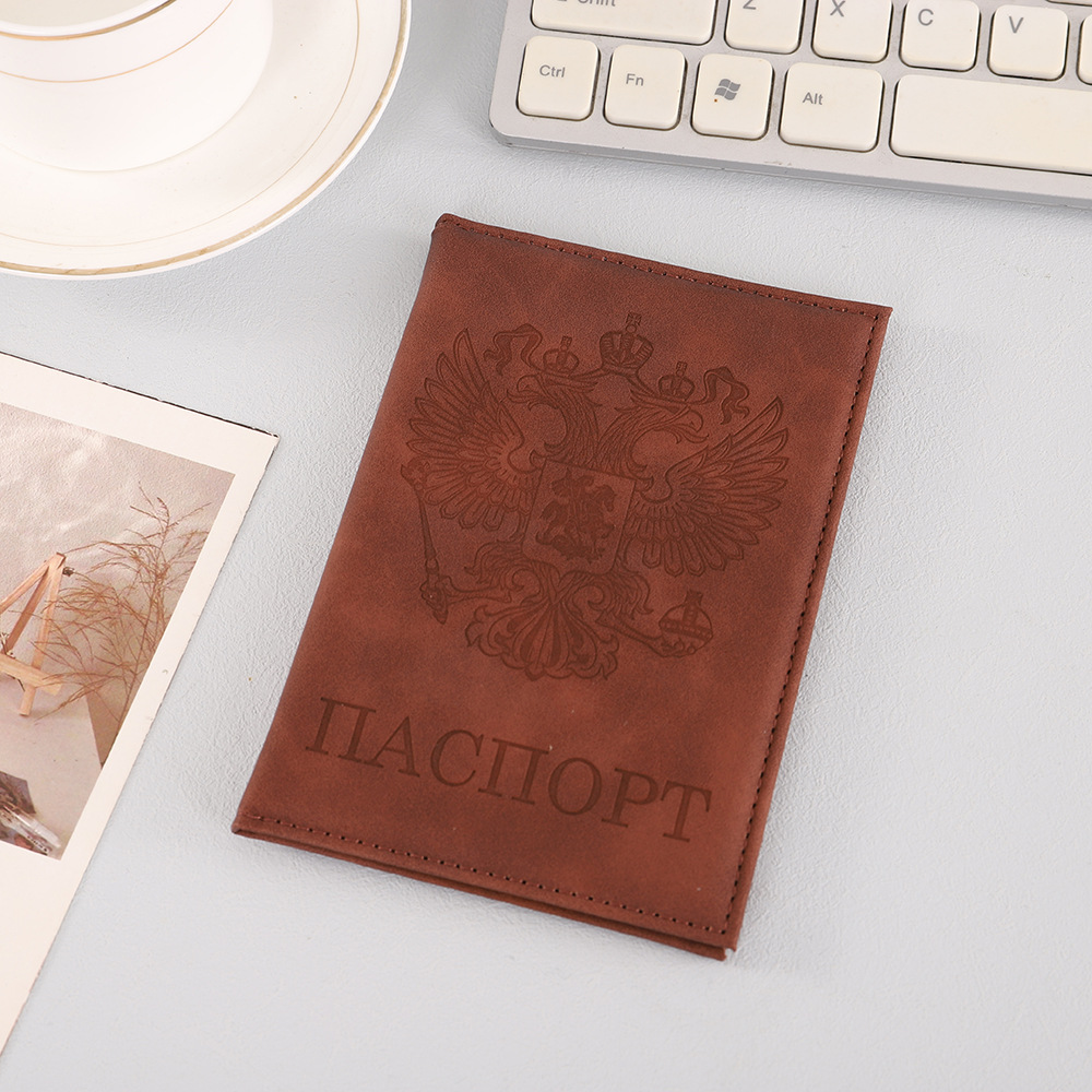 Reisepass-Brieftasche mit russischem Wappen, multifunktional