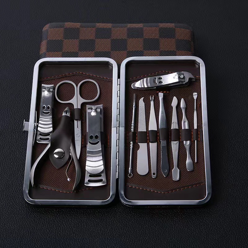 Edelstahl Nagelschere Set, 12-teilig, Smiley-Design