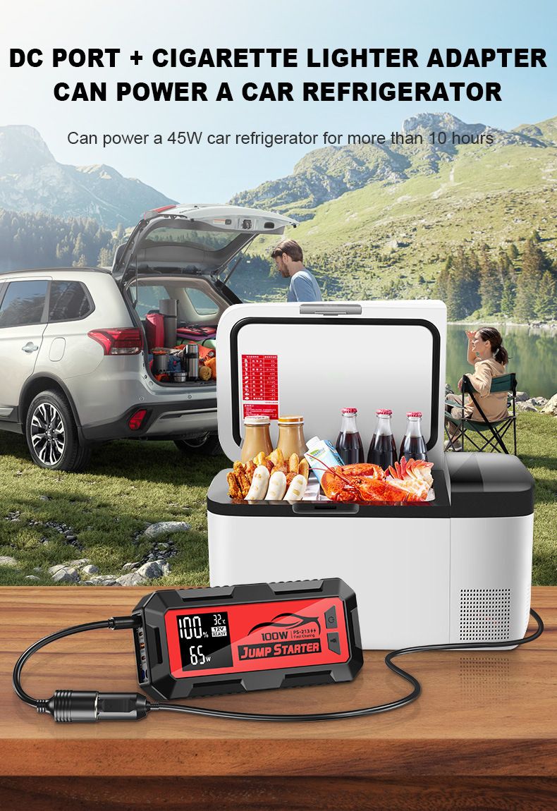 24000mAh araç acil çalıştırma güç kaynağı 12V 8000A 100W hızlı şarj