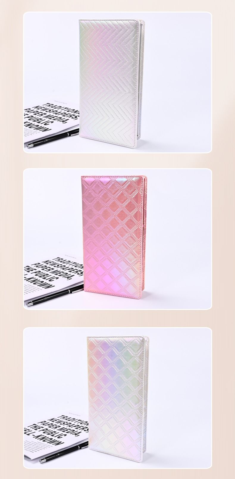 Hologram passport holder, large capacity, 3D effect