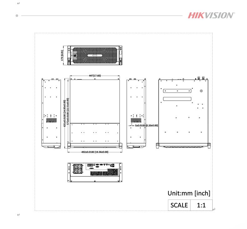 Hikvision R/4K 64-Kanal Full-HD Rekorder, 24 Festplatten