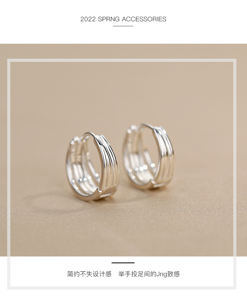 925 sterling silver multi-layer women's earrings