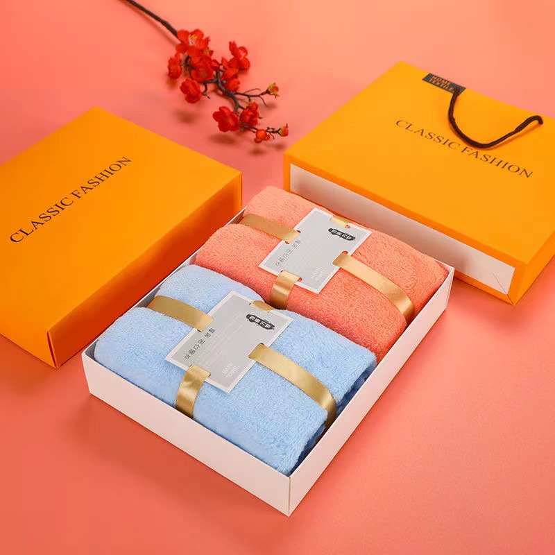 Korallenfleecehandtuch 2-teiliges Geschenkset