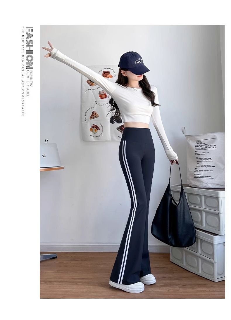 Women's yoga long pants casual outdoor high waist slimming