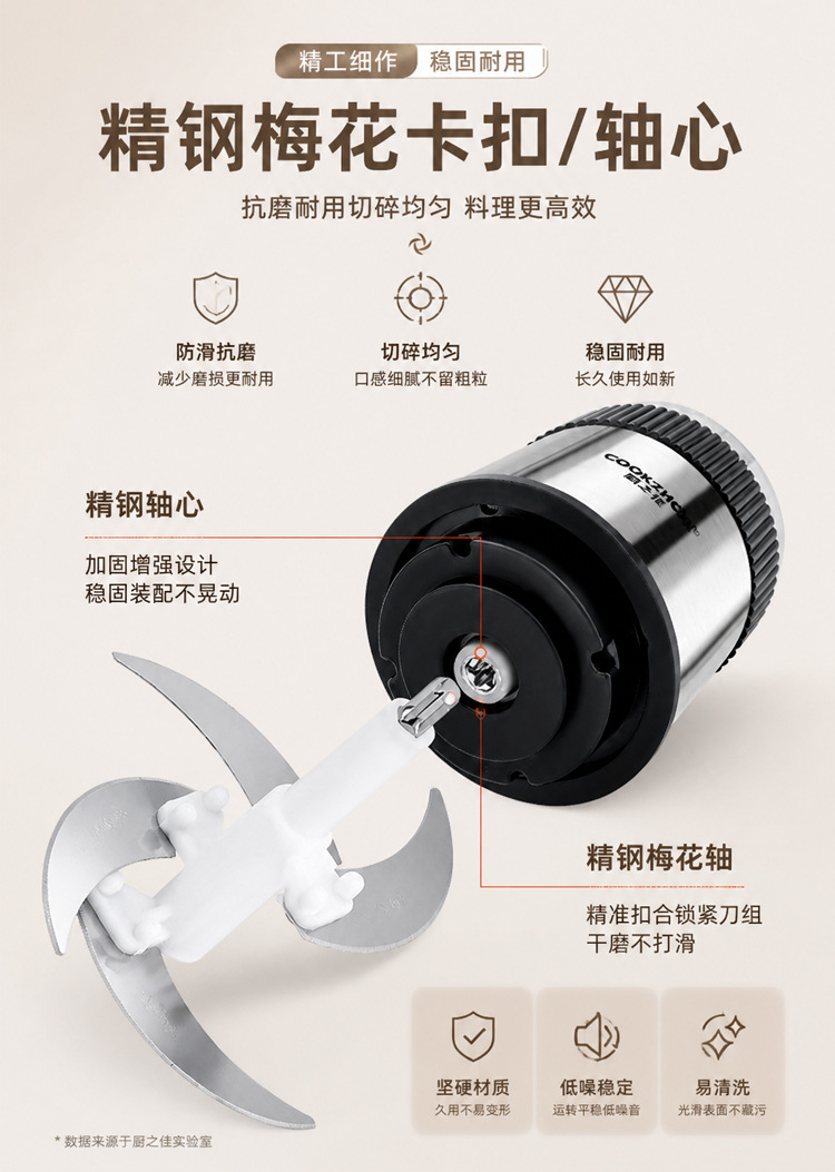 Household electric meat grinder, stainless steel, for baby food