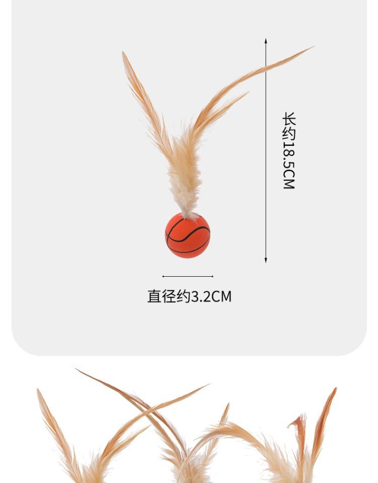 Cat elastic ball toy with feathers and bells
