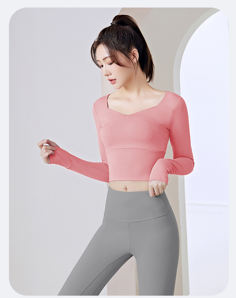 Damen-Yoga-Set, Langarm-Leggings, Lauftraining