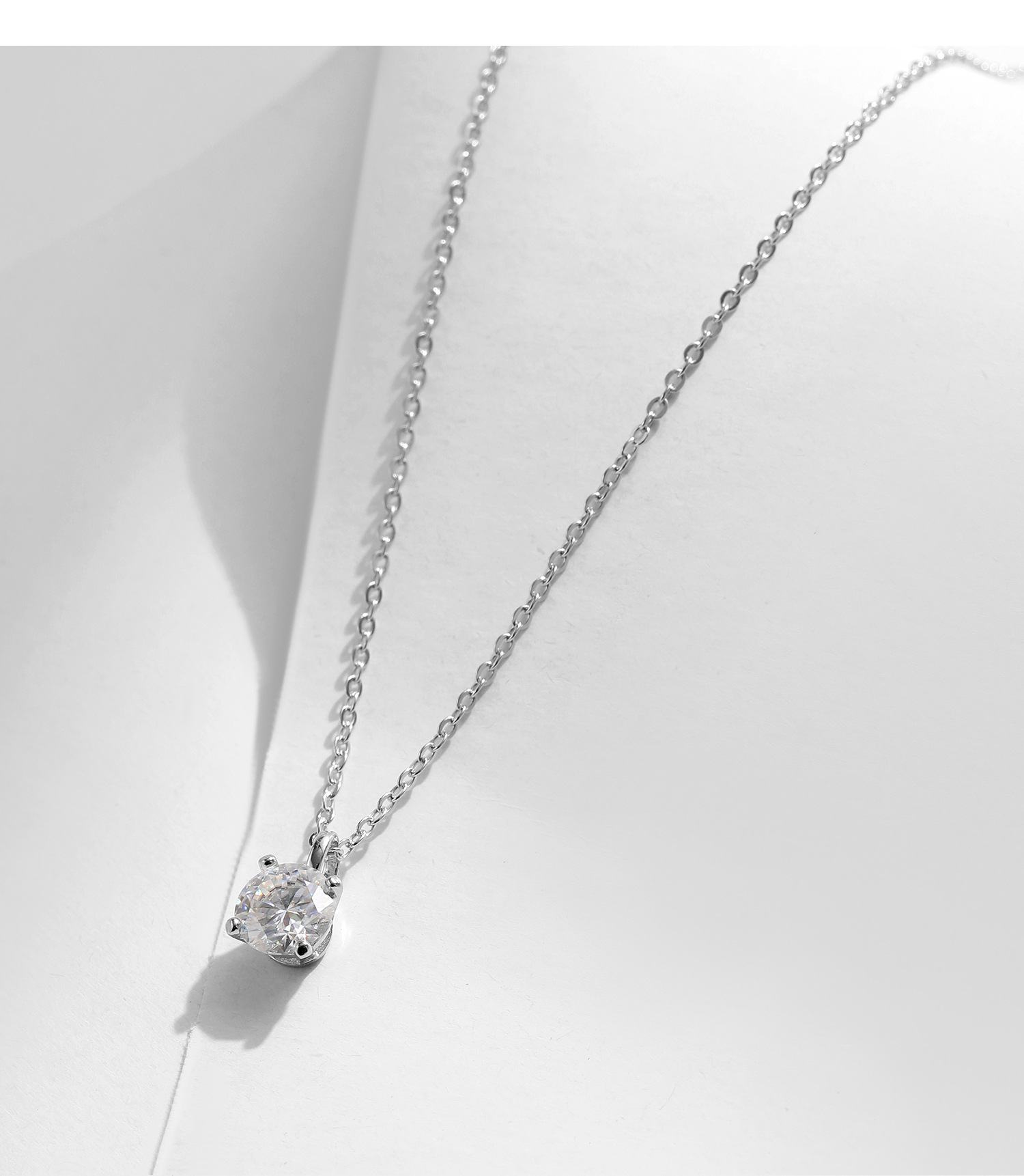 MODIAN 1 Carat Moissanite Silver Necklace