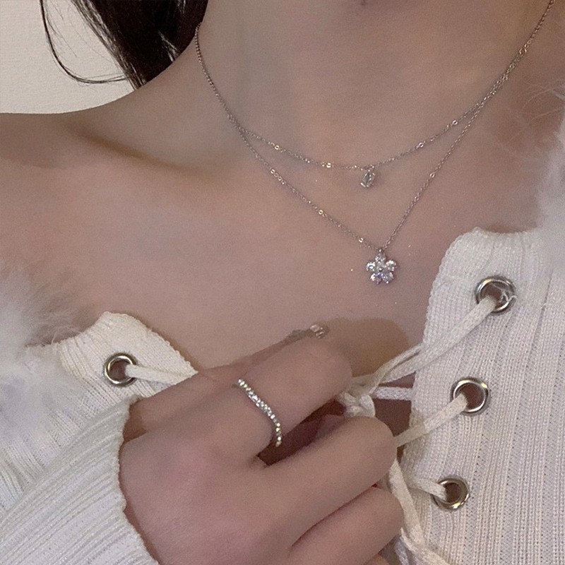 S999 Sterlingsilber Halskette Damen Zirkonia Schlüsselbein-Kette