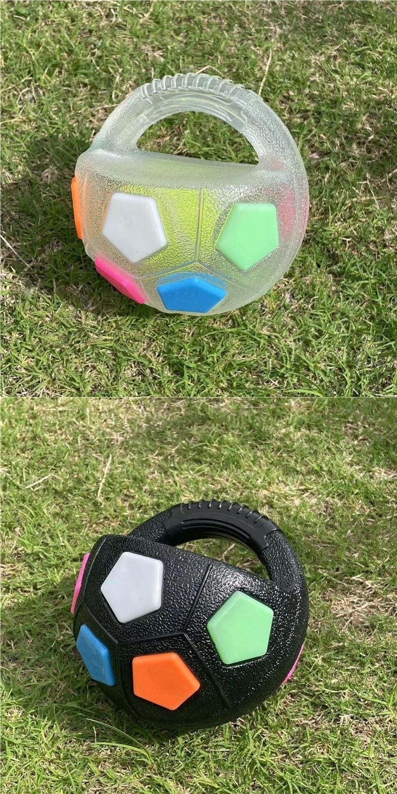 Dog toy balls, tennis and soccer, elastic rubber