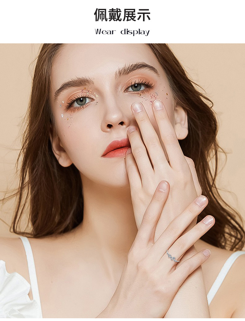 Moissanit Ring für Damen mit Sternendesign, Silber