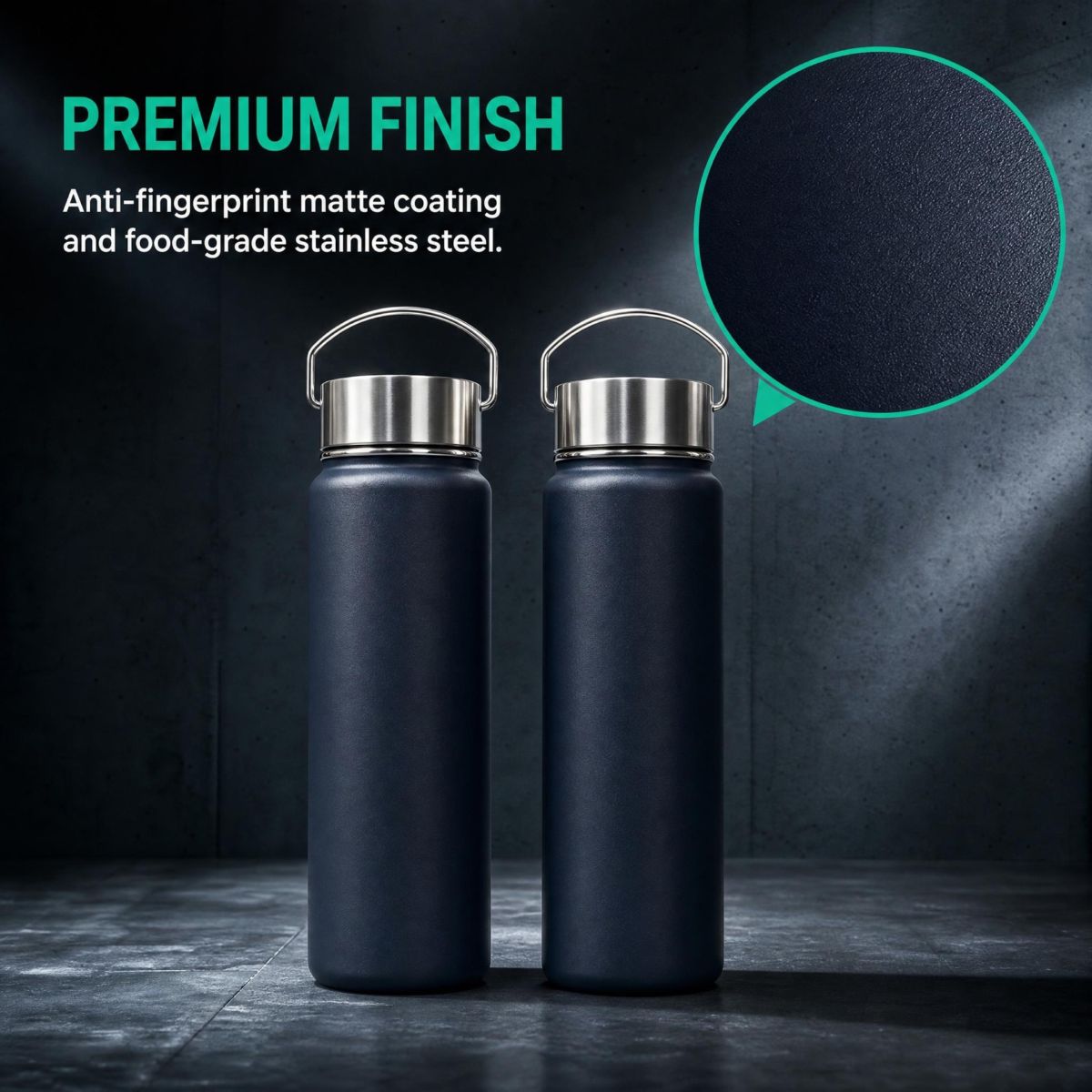 Vacuum Stainless Steel Sports Water Bottle 304 Wide Mouth