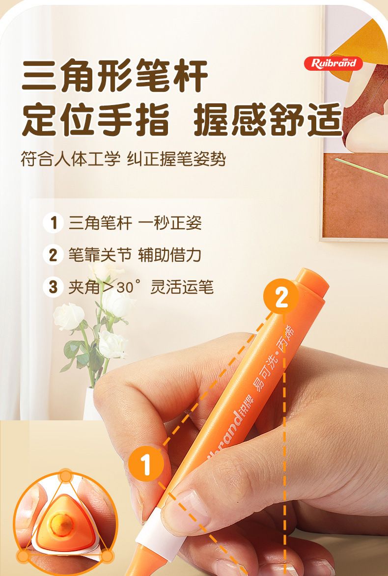 Acrylic pen set, washable, quick-drying