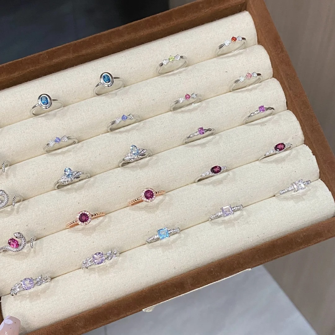 S925-Silber-Zirkon-Ring, japanischer Stil, offener Ring