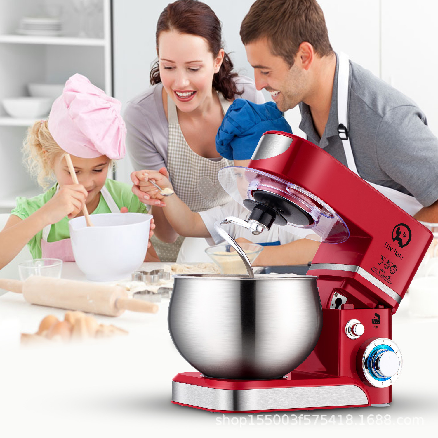 Multifunktionaler Standmixer mit Teigkneter und Eierschläger