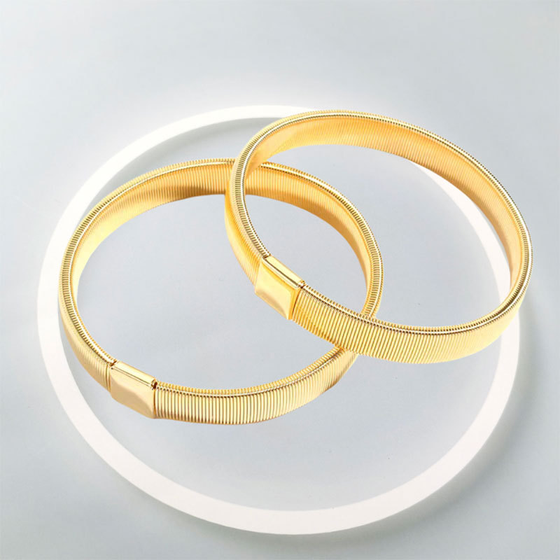 Men and women elastic metal bracelets, adjustable arm bands, non-slip