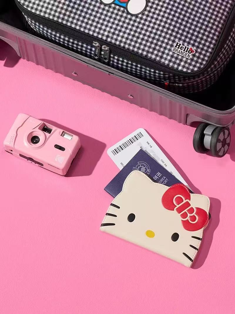 Kitty Pasaport Çantası PU Deri Karikatür