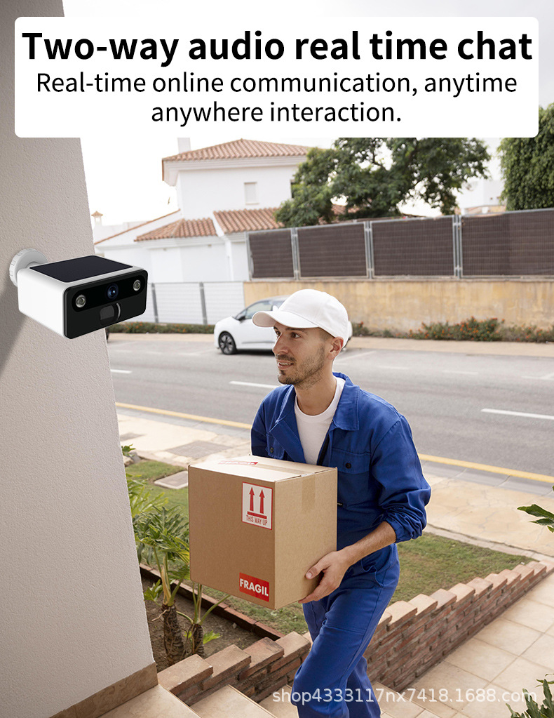 Solar surveillance camera, full-color night vision, wide-angle