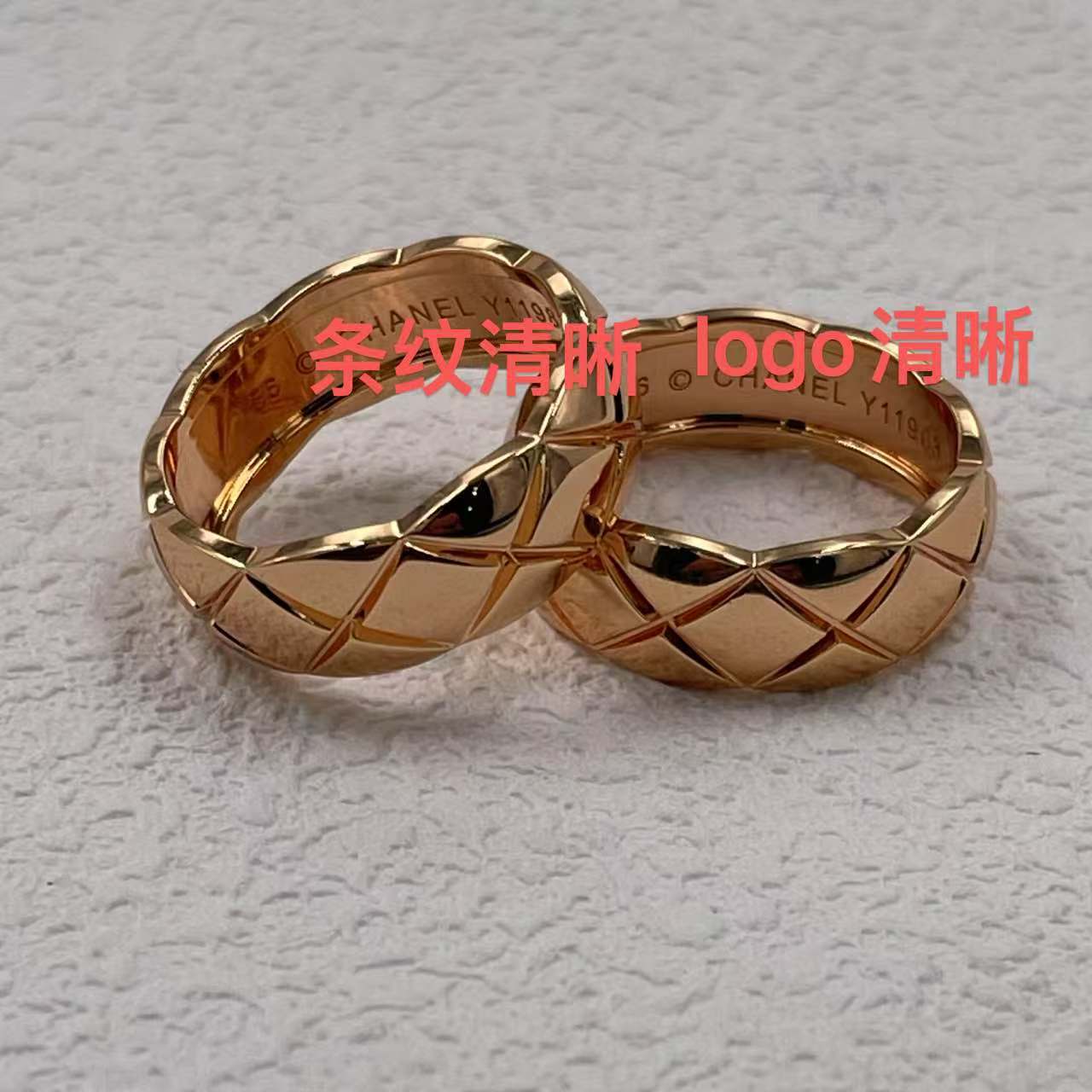 Xiaoxiang Coco Ring, 18K plattiert, CNC graviert