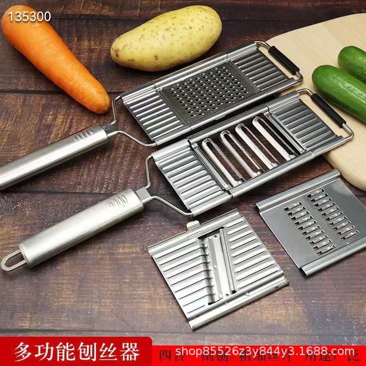 Multifunctional stainless steel grater, 4-in-1, vegetable shredding tool