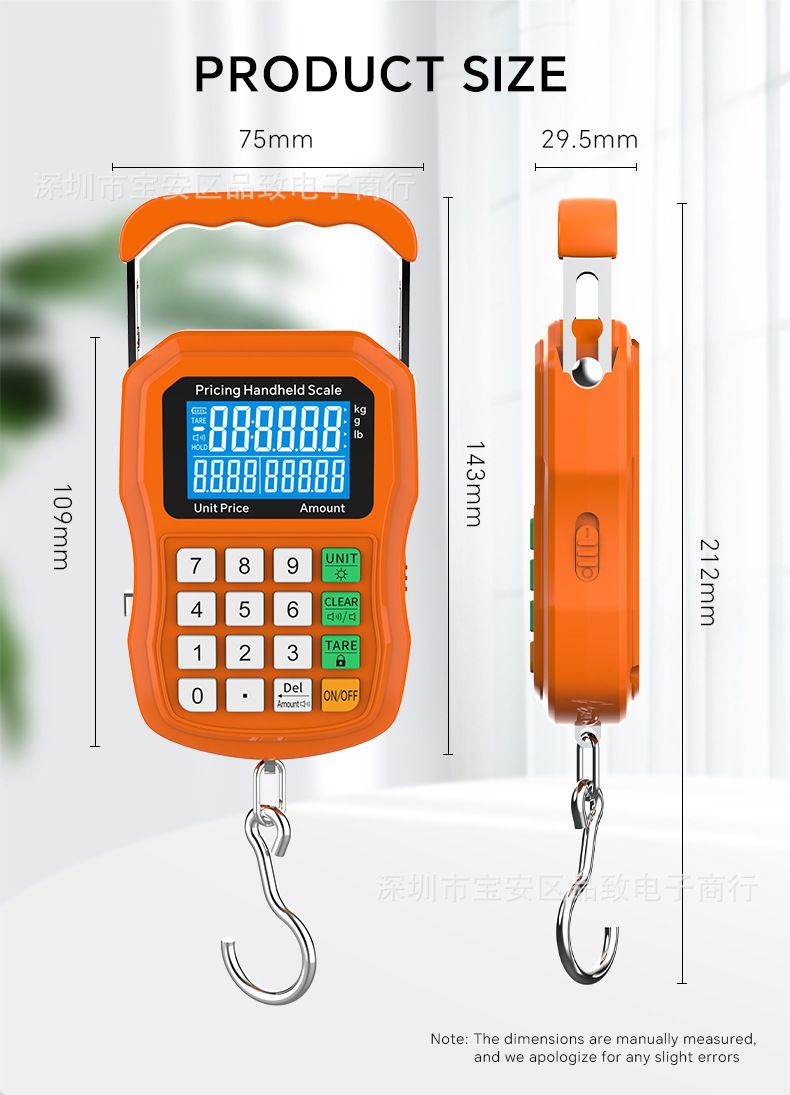 50kg portable electronic scale with voice counting, USB rechargeable