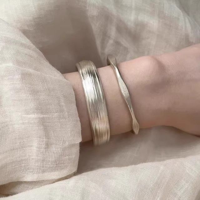 Antik mattsilbernes Stapel-Armband