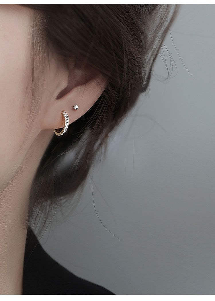 925er Silber Ohrstecker mit Rhinestones