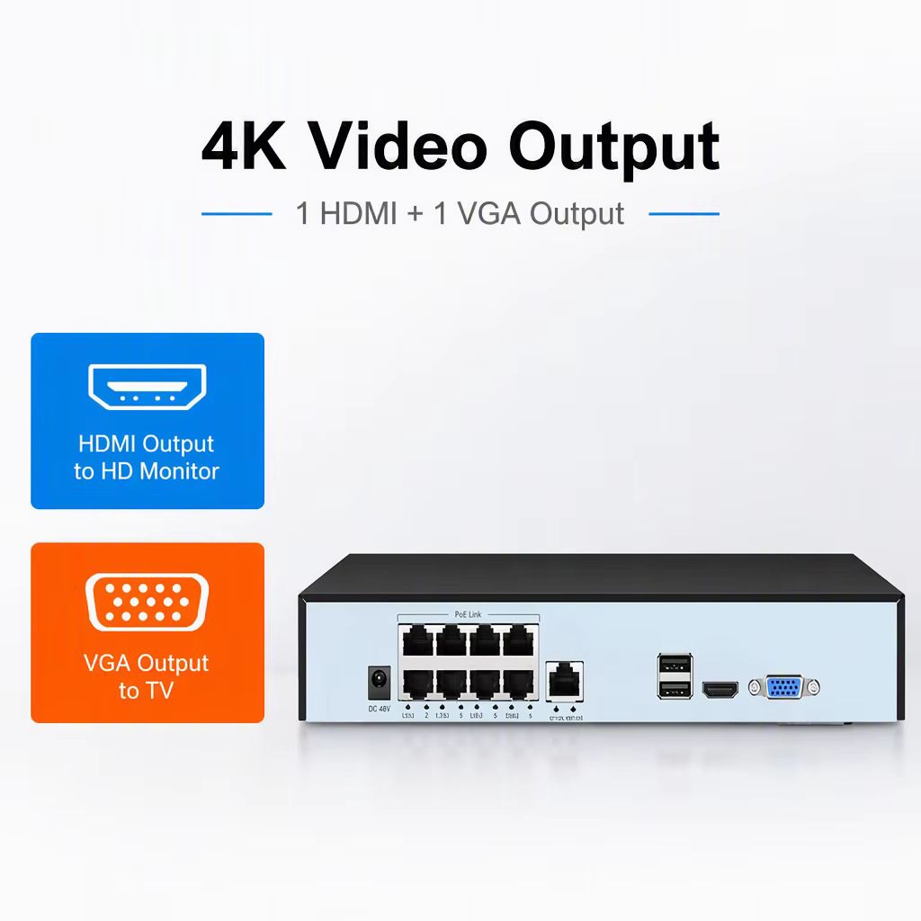 8-Channel Tuya Smart Security DVR System POE Network