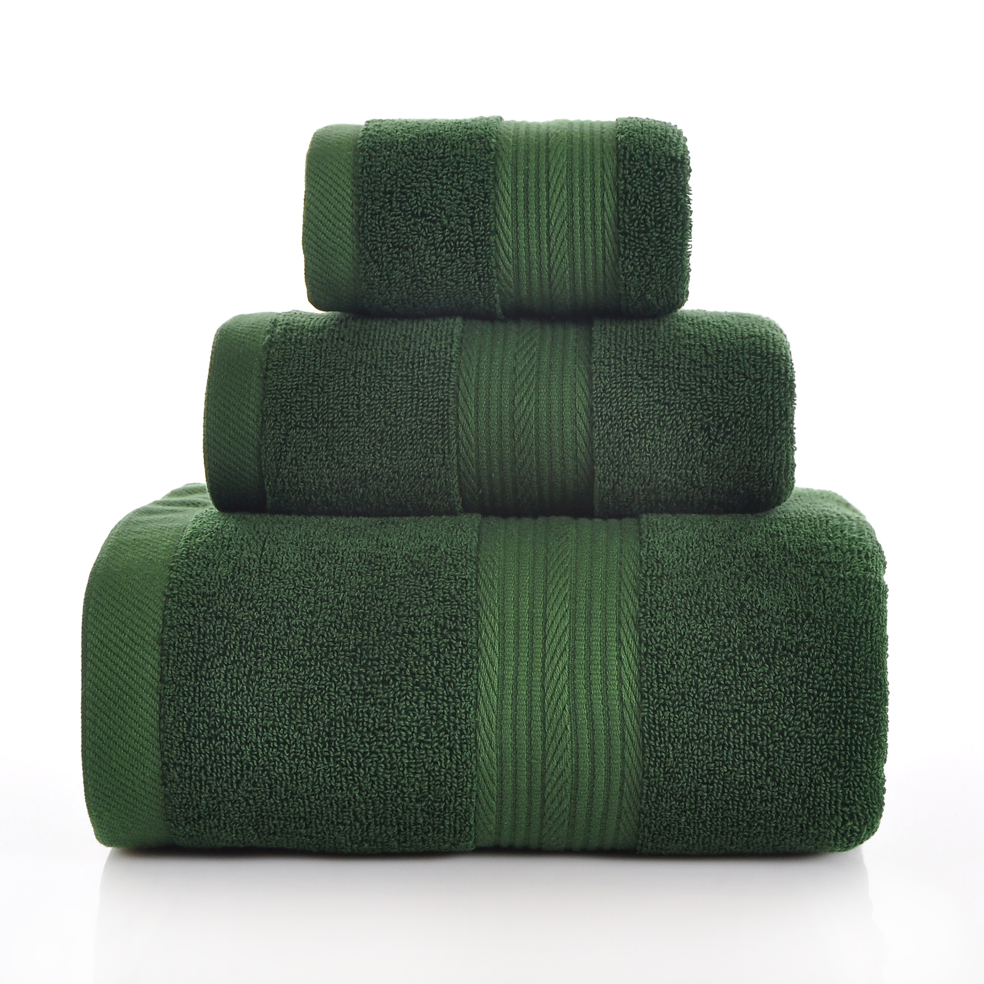Bathroom towel set, three pieces, 100% cotton, thick and absorbent
