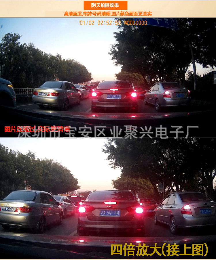 Dashcam HD mit Nachtsicht und Rückfahrkamera