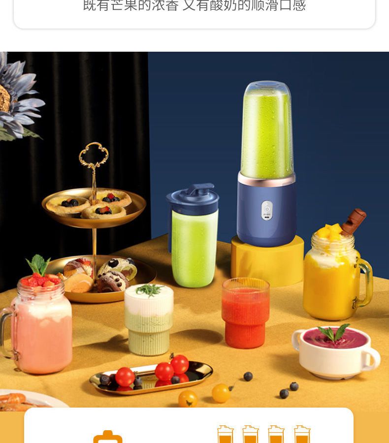 Mini blender, USB rechargeable, portable