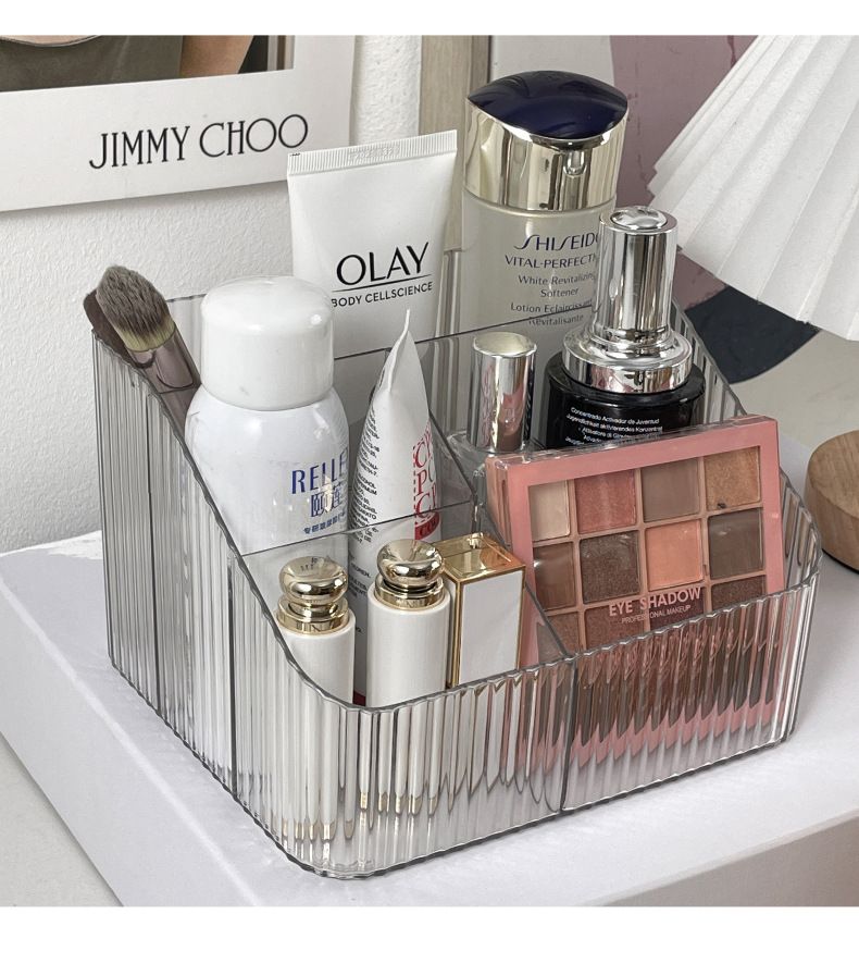 Cosmetic storage box, transparent, desktop organizer
