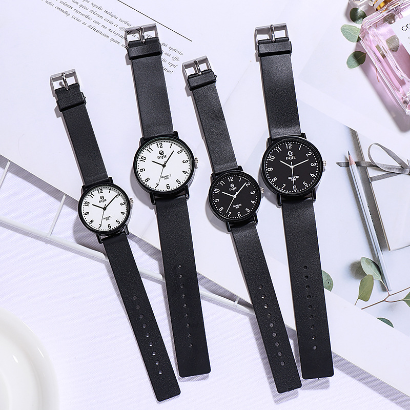 Men's and women's quartz watch, simple elegant style, student watch