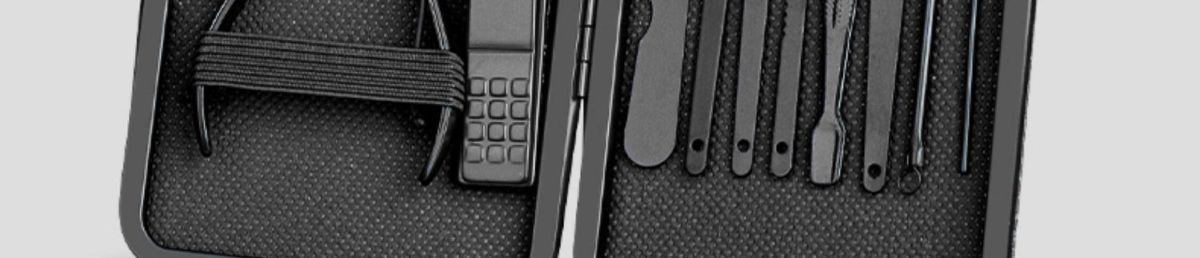 24-teiliges schwarzes Nagelscherensatz Pediküre-Werkzeug