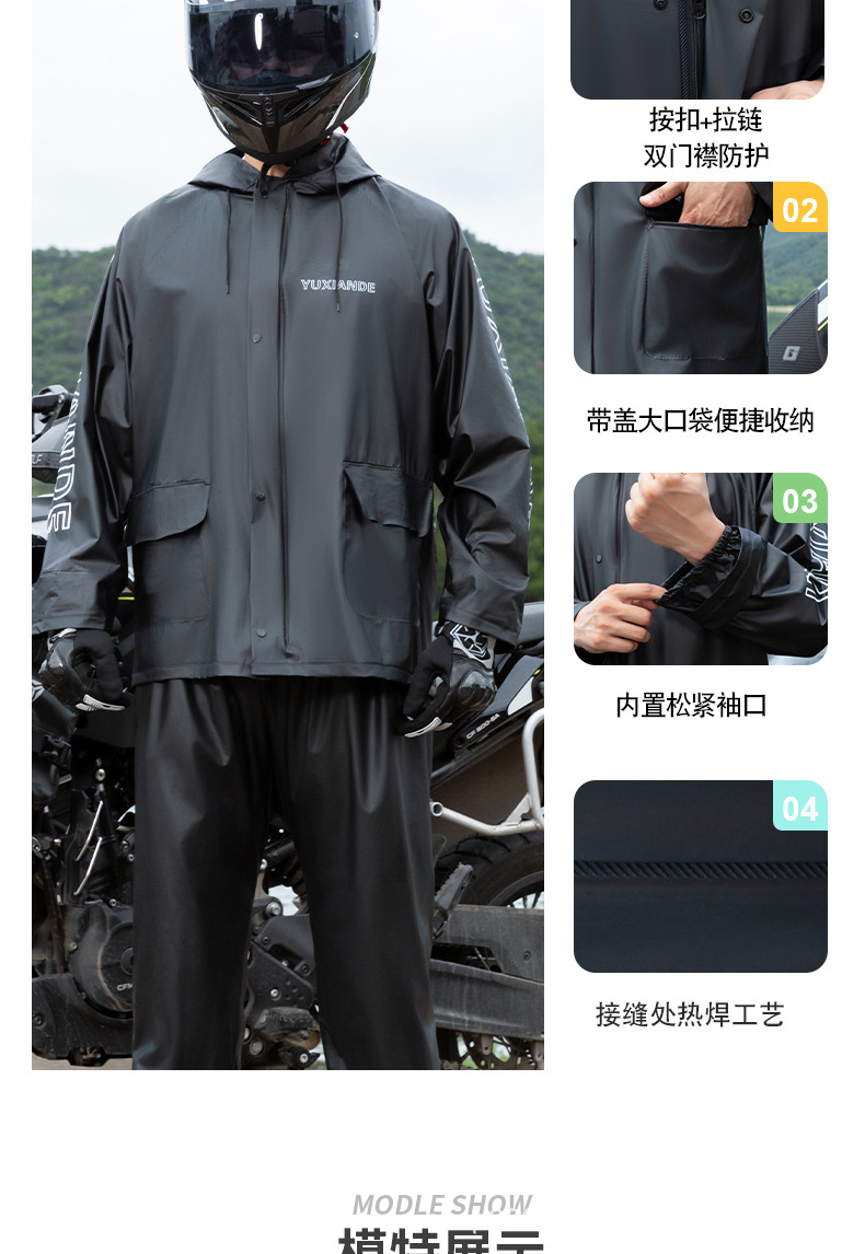 Raincoat and Rain Pants Set for Men