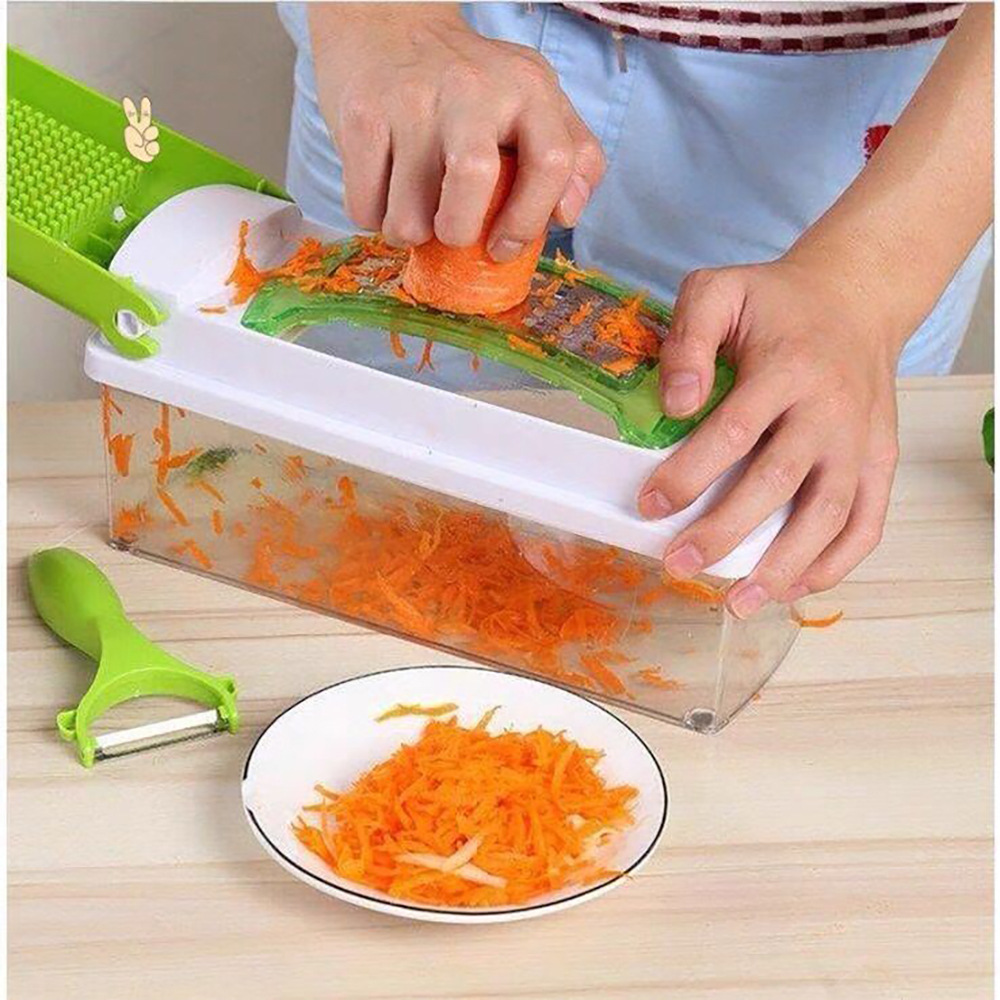 Vegetable chopper set 12-piece with grater and slicer
