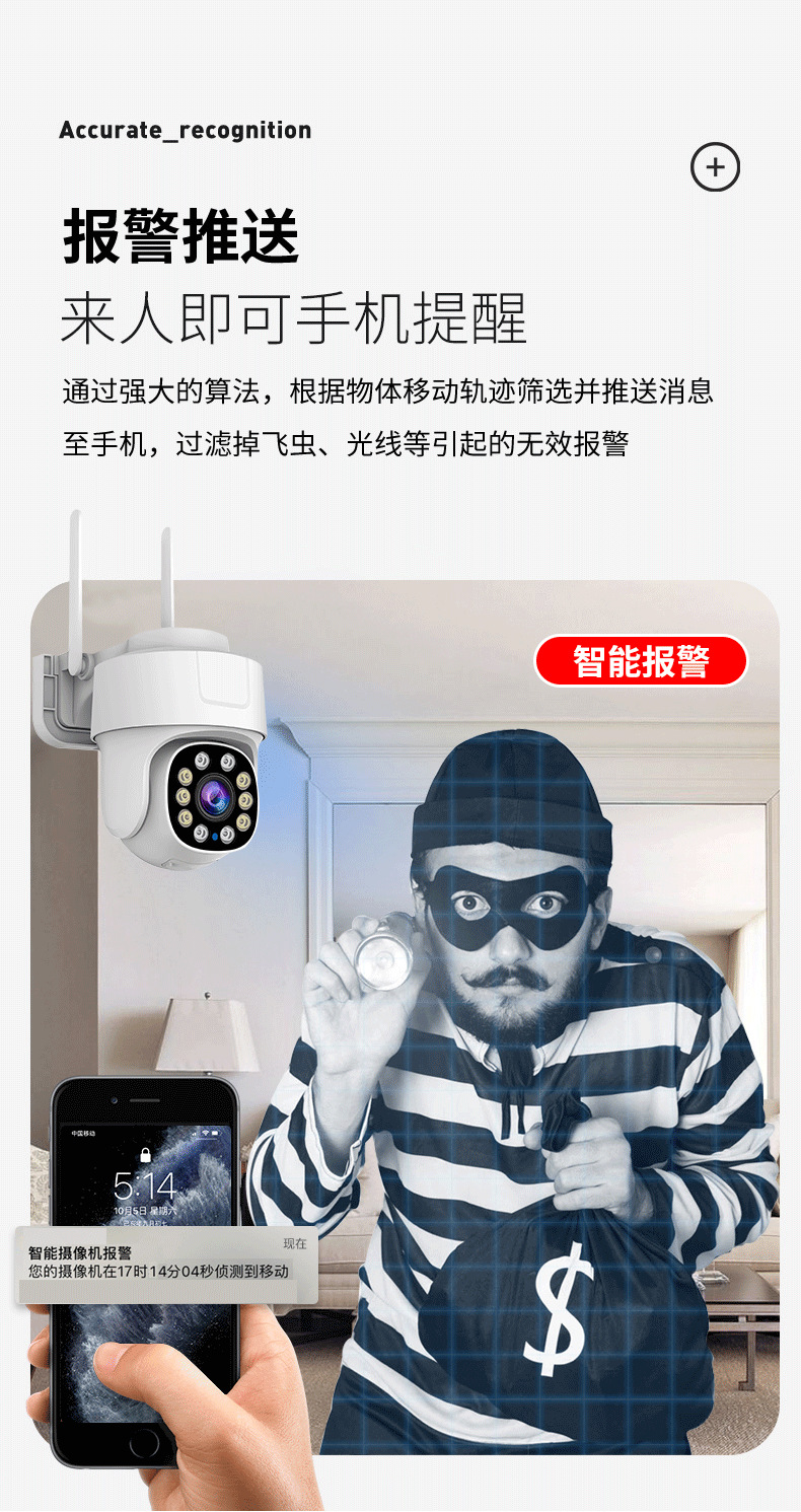 Tuya WiFi smart surveillance camera, waterproof, 5G